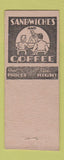 Matchbook Cover - Scott's Cafe San Diego CA Terry Says girlie BOBTAIL