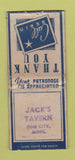 Matchbook Cover - Jack's Tavern Pine City MN BOBTAIL