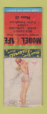 Matchbook Cover - Model Cafe pinup WEAR BOBTAIL