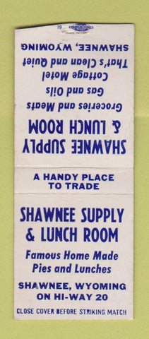Matchbook Cover - Shawnee Supply Lunch Room WY BOBTAIL