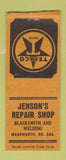 Matchbook Cover - Jenson's Texaco oil gas Blacksmith Woodworth ND BOBTAIL