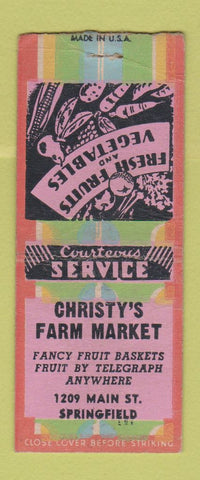 Matchbook Cover - Christy's Farm Market Springfield BOBTAIL