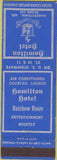 Matchbook Cover - Hamilton Hotel Hagerstown MD