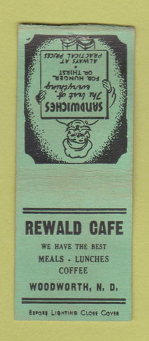Matchbook Cover - Rewald Cafe Woodworth ND BOBTAIL