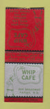Matchbook Cover - Whip Cafe Fargo ND girlie BOBTAIL