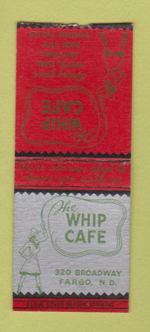 Matchbook Cover - Whip Cafe Fargo ND girlie BOBTAIL