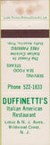 Matchbook Cover - Duffinetti's Italian Restaurant Wildwood Crest NJ WEAR