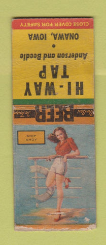 Matchbook Cover - Hi Way Tap Onawa IA pinup girlie WEAR BOBTAIL