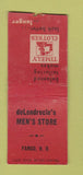 Matchbook Cover - Rimely Men's Clothes DeLendrecle's Fargo ND BOBTAIL