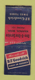 Matchbook Cover - BF Goodrich Tires Warren MN low phone # BOBTAIL