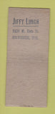 Matchbook Cover - Jiffy Lunch Milwaukee WI STAMPED BOBTAIL