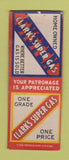 Matchbook Cover - Clark's oil gas  BOBTAIL