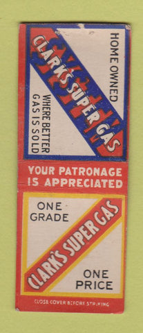 Matchbook Cover - Clark's oil gas  BOBTAIL