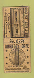 Matchbook Cover - Anglesey Cafe Minneapolis MN girlie WORN BOBTAIL