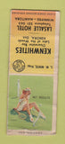 Matchbook Cover - Kenwhities LaSalles Hotel Winnipeg MB pinup WORN BOBTAIL