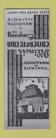 Matchbook Cover - Illinois Concrete Crib Mendota IL WEAR BOBTAIL