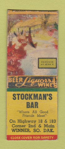 Matchbook Cover - Stockman's Bar Winner SD WEAR BOBTAIL