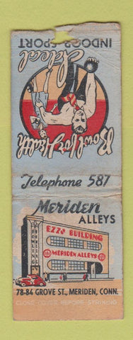 Matchbook Cover - Meriden Bowling Alleys CT WEAR BOBTAIL