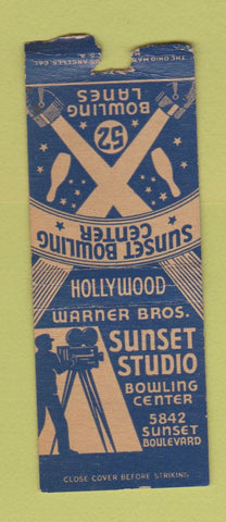 Matchbook Cover - Sunset Studio Bowling Hollywood CA BOBTAIL