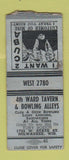 Matchbook Cover - 4th Ward Tavern Bowling Milwaukee WI girlie WORN BOBTAIL