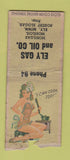 Matchbook Cover - Ely Mobil oil gas Ely MN pinup WORN BOBTAIL