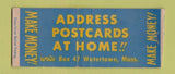 Matchbook Cover - Work At Home Postcards Watertown MA BOBTAIL