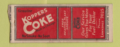 Matchbook Cover - Koppers Coke Coal  BOBTAIL