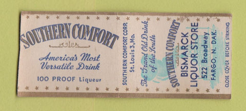 Matchbook Cover - Southern Comfort Whiskey Bismarck Liquor Fargo ND WEAR BOBTAIL