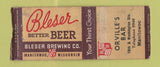 Matchbook Cover - Bleser Beer Orville's Bar Manitowoc WI WEAR BOBTAIL