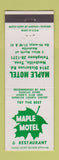 Matchbook Cover - Maple Motel Restaurant Nashville TN