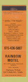Matchbook Cover - Rainbow Motel Gatlinburg TN WEAR