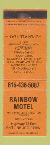 Matchbook Cover - Rainbow Motel Gatlinburg TN WEAR