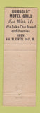 Matchbook Cover - Humboldt Motel Restaurant TN WEAR