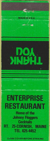 Matchbook Cover - Enterprise Restaurant Cornish ME