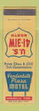 Matchbook Cover - Vanderbilt Plaza Motel Nashville TN