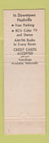 Matchbook Cover - Tudor Inns Nashville TN