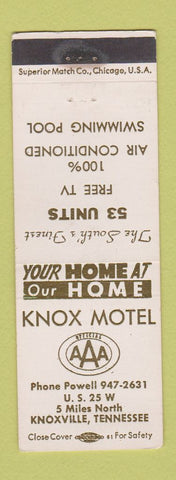 Matchbook Cover - Knox Motel Knoxville TN