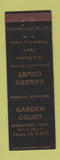 Matchbook Cover - Garden Court Motel Kingsport TN