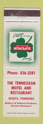 Matchbook Cover - Tennessean Motel Restaurant Sparta TN