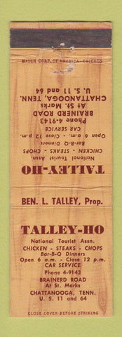 Matchbook Cover - Talley Ho Chattanooga TN restaurant