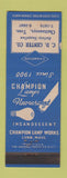 Matchbook Cover - Champion Light Bulbs CD Genter Chattanooga TN