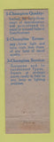 Matchbook Cover - Champion Light Bulbs CD Genter Chattanooga TN