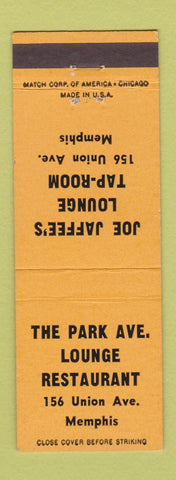 Matchbook Cover - The Park Ave Lounge Restaurant Memphis TN
