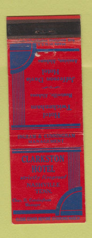 Matchbook Cover - Clarkston Hotel Nashville TN Anniston Huntsville AL