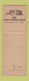 Matchbook Cover - First National Bank Springfield TN
