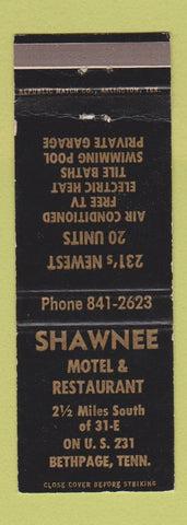 Matchbook Cover - Shawnee Motel Restaurant Bethpage TN WEAR