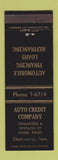 Matchbook Cover - Auto Credit Company Chattanooga TN WEAR