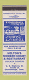 Matchbook Cover - Helton's Modern Court Restaurant Chattanooga TN