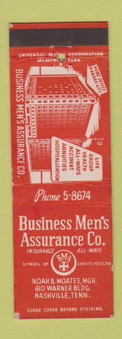Matchbook Cover - Business Men's Insurance Nashville TN