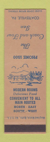 Matchbook Cover - The Coach and Four Inn Coatesville PA low phone #